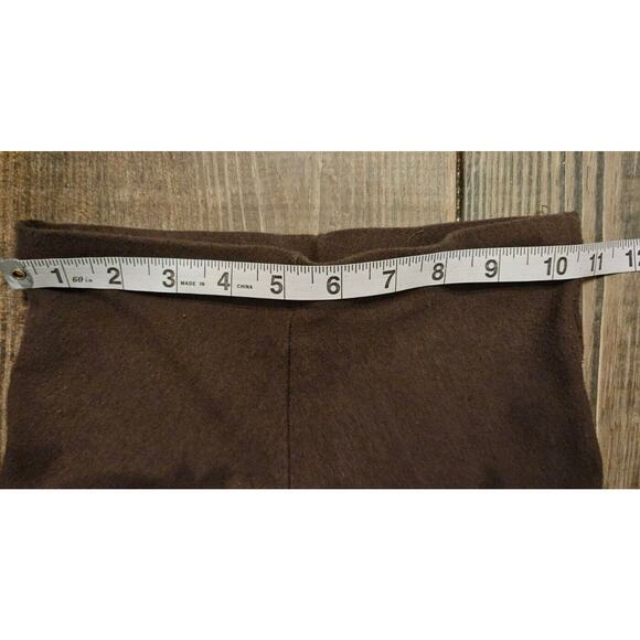 Vintage 90s Equestrian Design Riding Pants Small Brown Pull On Leggings Suede - Picture 10 of 12